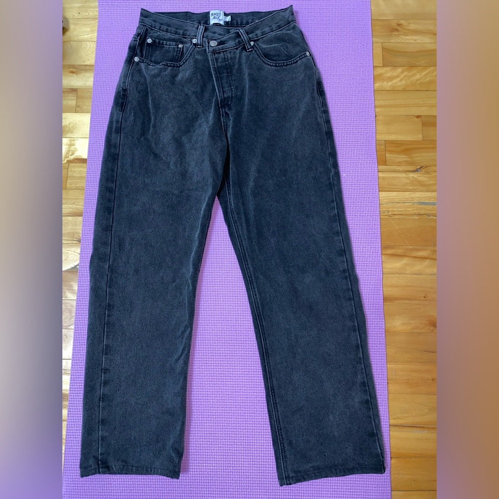 Princess Polly Asymmetrical Charcoal Denim